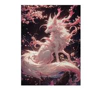 Puzzles pour Adolescentes 52x38cm/1000pcs Sakura Kitsune Fox Puzzles pour Adolescentes, Jouets, Décoration Murale, Cadeaux pour Femmes, Cadeaux De Noël Et d'anniversaire 52x38cm/1000pcs