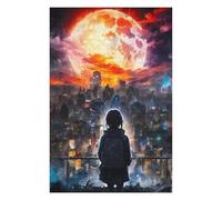 Puzzles pour Adolescentes City Under Giant Red Moon Puzzles pour Adolescentes - Jeux Relaxants - Décoration Parfaite - Cadeaux Anti-Stress 75x50cm/1000pcs