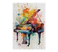 Puzzles pour Adolescentes Colorful Piano Art Print Puzzles pour Adultes, Jouets À Faire Soi-même, Cadeaux pour Femmes, Idéal comme Cadeau 38x26cm/1000pcs