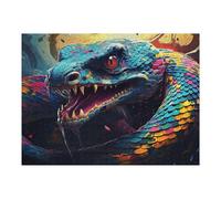 Puzzles pour Adolescentes Colorful Serpent Artwork Puzzles pour Adolescentes - Jeux Relaxants - Décoration Parfaite - Cadeaux Anti-Stress 52x38cm/1000pcs