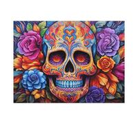Puzzles pour Adolescentes Colorful Sugar Skull Artwork-2 Puzzles pour Adolescentes - Jeux Relaxants - Décoration Parfaite - Cadeaux Anti-Stress 52x38cm/1000pcs