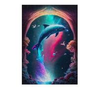 Puzzles pour Adolescentes Dolphin's Cosmic Journey -1 Puzzles pour Adultes, Jouets À Faire Soi-même, Cadeaux pour Femmes, Idéal comme Cadeau 38x26cm/1000pcs