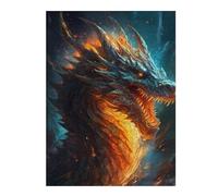 Puzzles pour Adolescentes Fiery Dragon Artwork-4 Puzzles pour Adultes, Jouets À Faire Soi-même, Cadeaux pour Femmes, Idéal comme Cadeau 52x38cm/1000pcs