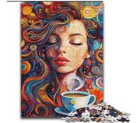 Puzzles pour Adolescentes : Fille Buvant du café, Jeux éducatifs, décoration d'intérieur, Cadeau d'anniversaire, Art Mural (26x38cm)