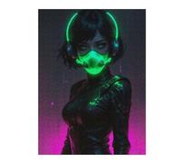 Puzzles pour Adolescentes Girl Toxic Neon Mask Puzzles pour Adolescentes - Jeux Relaxants - Décoration Parfaite - Cadeaux Anti-Stress 52x38cm/1000pcs