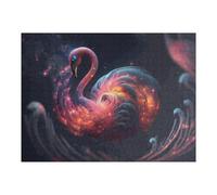 Puzzles pour Adolescentes Magical Flamingo in Cosmic Light Puzzles pour Adolescentes - Jeux Relaxants - Décoration Parfaite - Cadeaux Anti-Stress 52x38cm/1000pcs