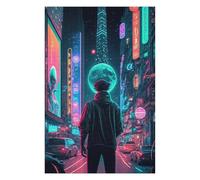 Puzzles pour Adolescentes Neon Cityscape Future Vision -1 Puzzles pour Adultes, Jouets À Faire Soi-même, Cadeaux pour Femmes, Idéal comme Cadeau 75x50cm/1000pcs