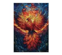 Puzzles pour Adolescentes Phoenix Stained Glass Art Puzzles pour Adultes, Jouets À Faire Soi-même, Cadeaux pour Femmes, Idéal comme Cadeau 38x26cm/1000pcs