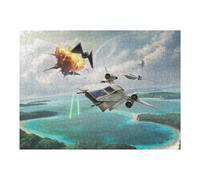 Puzzles pour Adolescentes Space Battle Over A Tropical Island Puzzles pour Adolescentes - Jeux Relaxants - Décoration Parfaite - Cadeaux Anti-Stress 52x38cm/1000pcs