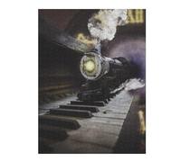 Puzzles pour Adolescentes Steam Train Piano Keys Puzzles pour Adolescentes - Jeux Relaxants - Décoration Parfaite - Cadeaux Anti-Stress 52x38cm/1000pcs