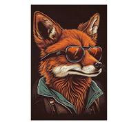 Puzzles pour Adolescentes Stylish Fox Illustration Puzzles pour Adultes, Jouets À Faire Soi-même, Cadeaux pour Femmes, Idéal comme Cadeau 75x50cm/1000pcs