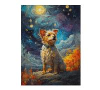 Puzzles pour Adolescentes Tibet Terrier Starry Night Puzzles pour Adolescentes - Jeux Relaxants - Décoration Parfaite - Cadeaux Anti-Stress 52x38cm/1000pcs