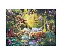 Puzzles pour Adolescentes Tiger Paradise A Vibrant Jungle Scene Puzzles pour Adolescentes - Jeux Relaxants - Décoration Parfaite - Cadeaux Anti-Stress 52x38cm/1000pcs