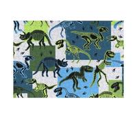Puzzles pour Adolescentes Vibrant Dinosaur Skeletons Pattern Puzzles pour Adolescentes - Jeux Relaxants - Décoration Parfaite - Cadeaux Anti-Stress 38x26cm/1000pcs