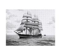 Puzzles pour Adolescentes Vintage Clipper Ship Sailing on The Ocean Puzzles pour Adolescentes - Jeux Relaxants - Décoration Parfaite - Cadeaux Anti-Stress 52x38cm/1000pcs