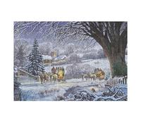 Puzzles pour Adolescentes Winter Scene with Horse Drawn Carriage Puzzles pour Adolescentes - Jeux Relaxants - Décoration Parfaite - Cadeaux Anti-Stress 38x26cm/1000pcs