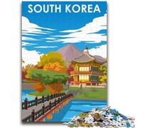 Puzzles pour Adolescents 1 000 Affiches de Voyage en Corée du Sud, Jeu éducatif, Jouet, décoration Murale, Cadeaux Uniques pour Anniversaire et Noël (Taille 38x26cm)