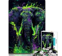 Puzzles pour Adolescents, 1 000 Animaux, éléphants, pour Adultes, Jeu éducatif, défi, décoration d'intérieur Unique et Cadeaux (Taille 75x50cm)