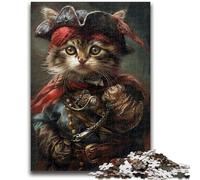 Puzzles pour Adolescents 1 000 Chats Pirates, Jouets éducatifs, décoration d'intérieur Unique et Cadeaux pour Les Adolescents de 14 Ans et Plus, 50 x 75 cm