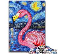 Puzzles pour Adolescents 1 000 Flamants Roses, Ciel Nocturne, Jouets éducatifs, décoration d'intérieur Unique et Cadeaux pour Les Adolescents de 14 Ans et Plus, 26 x 38 cm