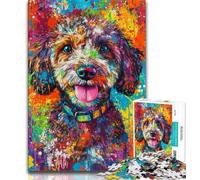 Puzzles pour Adolescents, 1 000 pièces, à l'effigie de Chiens Labradoodle Stimulez Votre Cerveau Jouets addictifs pour cultiver la Patience Jeu de défi Unique 38x26cm