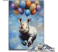 Puzzles pour Adolescents, 1 000 pièces, Ballon Rhino, Chaque pièce est Unique - Jeu Familial Stimulant pour Les 14 Ans (Taille 26x38cm)