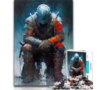 Puzzles pour Adolescents, 1 000 pièces, Blood Red Knight, Jeu éducatif Familial, décoration Murale, Cadeaux d'anniversaire et de Noël Uniques, 38x26cm