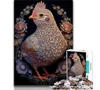 Puzzles pour Adolescents, 1 000 pièces colorées en métal représentant des coqs, Jeux d'activités familiales stimulants, Jouets à Faire soi-même pour décoration Murale de la Maison (Taille 38x26cm)
