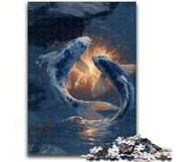 Puzzles pour Adolescents, 1 000 pièces, Deux Poissons koï, Jouet éducatif Anti-Stress, Interaction Parent-Enfant, pour Adolescents de 14 Ans et Plus, 50x75cm