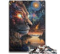 Puzzles pour Adolescents, 1 000 pièces, Lion Cosmique, Jouets éducatifs, Anti-Stress, Collection d'artistes, Beaux-Arts, 26x38cm