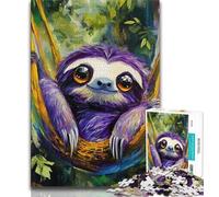 Puzzles pour Adolescents 1 000 pièces Motif Paresseux de la forêt Jeux d'activités familiales stimulants Jouet à Faire soi-même pour décoration Murale de la Maison Cadeaux 75x50cm