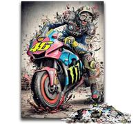 Puzzles pour Adolescents, 1 000 pièces, MotoGP, Jouet éducatif Anti-Stress, Interaction Parent-Enfant, pour Adolescents de 14 Ans et Plus, 50x75cm