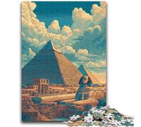 Puzzles pour Adolescents, 1 000 pièces, nécropole de Gizeh, Art, Anti-Stress, défi Difficile, décoration d'intérieur Unique et Cadeaux, 50x75cm