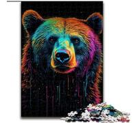 Puzzles pour Adolescents, 1 000 pièces, Ours Brun Fluo, Chaque pièce est Unique - Jeu Familial Stimulant pour Les 14 Ans (Taille 50x75cm)