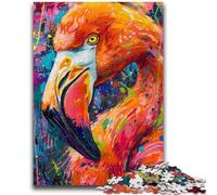 Puzzles pour Adolescents, 1 000 pièces, Peinture à l'huile de Flamant Rose, Anti-Stress, défi Difficile, Cadeaux du Père Noël Secret pour Les 14 Ans et Plus, 50x75cm