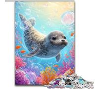 Puzzles pour Adolescents, 1 000 pièces, Phoque de l'océan, Anti-Stress, avec pièces de Formes aléatoires entièrement emboîtables, pour Les Enfants de 14 Ans et Plus (Taille 26x38cm)