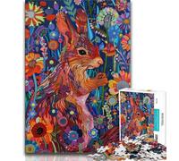 Puzzles pour Adolescents, 1 000 pièces psychédéliques représentant des écureuils, Jouets éducatifs et éducatifs, Jeux en Famille, Cadeaux pour Amis et Famille (Taille 75x50cm)
