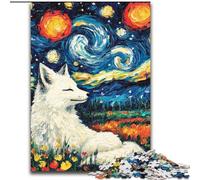Puzzles pour Adolescents, 1 000 pièces, Renard sous Le Ciel Nocturne, Chaque pièce est Unique - Jeu Familial Stimulant pour Les 14 Ans (Taille 26x38cm)