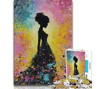 Puzzles pour Adolescents 1 000 pièces représentant Une Femme Africaine, Analyse et logique, avec des pièces de Formes aléatoires entièrement emboîtables, à partir de 14 Ans, 38x26cm