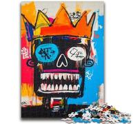 Puzzles pour Adolescents, 1 000 pièces, Style Basquiat, tête de Mort, Anti-Stress, défi Difficile, Cadeaux du Père Noël Secret, à partir de 14 Ans, 26x38cm