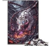Puzzles pour Adolescents, 1 000 pièces, Tigre Blanc, Anti-Stress, avec pièces de Formes aléatoires entièrement emboîtables, pour Les Enfants de 14 Ans et Plus (Taille 26x38cm)