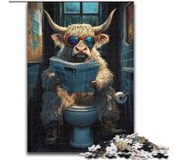Puzzles pour Adolescents, 1 000 pièces, Yak Assis sur Les Toilettes, Chaque pièce est Unique - Jeu Familial Stimulant et Amusant pour Les 14 Ans (Taille 50x75cm)