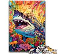 Puzzles pour Adolescents, 1 000 Puzzles colorés représentant des Requins, pour Adultes, Anti-Stress, pour Passer Le Temps à la Maison, Interaction Parent-Enfant (50x75cm)
