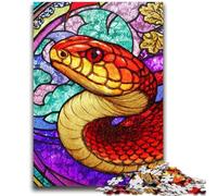 Puzzles pour Adolescents 1 000 Serpents en vitrail, Jouets de Divertissement Familial avec Affiche et fiche de Questions-réponses Assorties 50x75cm