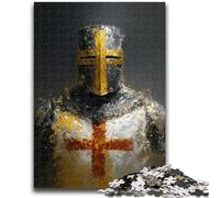 Puzzles pour Adolescents 1 000 Tableaux de Chevaliers médiévaux, 1 000 pièces pour Adultes, Jouets de Divertissement Familial avec Affiche et fiche de Questions-réponses (26x38cm)