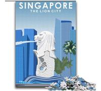 Puzzles pour Adolescents 1000 Affiches de Voyage à Singapour, Jouets éducatifs, Jeux Anti-Stress, Interaction Parent-Enfant 75x100cm