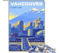 Puzzles pour Adolescents 1000 Affiches du Paysage Urbain de Vancouver, Jouets éducatifs, Jeux Anti-Stress, Interaction Parent-Enfant 26x38cm