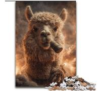 Puzzles pour Adolescents 1000 Alpaga fumant, pour 14 Ans et Plus pour s'amuser en Famille et Jouer en soirée Collection d'artistes, Beaux-Arts 50x75cm