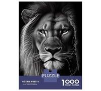 Puzzles pour Adolescents 1000 Angry Lion Face Animal Puzzles pour Adultes Jeu Manuel Anti-Stress Stimule Le Cerveau 70x50cm/1000pcs
