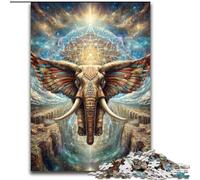 Puzzles pour Adolescents 1000 Animaux psychédéliques, éléphants, Jeu intellectuel, Cadeau d'anniversaire, décoration Murale pour Les 14 Ans et Plus (Taille 26x38cm)
